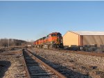 BNSF 1113 leads a local south at old monroe.